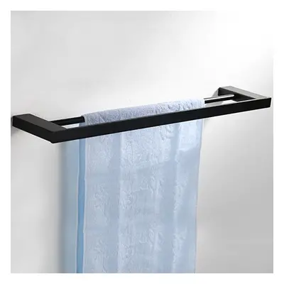 Tierney Modern Stainless Steel Matte Black Double-Rod Towel Bar Wall Mount