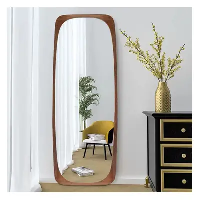 Mid-Century Rectangle Walnut Full Length Leaning Floor Mirror Wood Frame 1750mm x 500mm