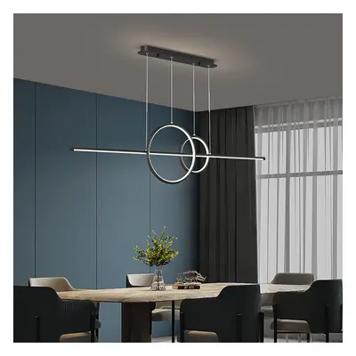 Minimalist Black Island light for Kitchen LED Hanging Light with Ring Shape