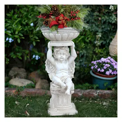 570mm Resin Angel Garden Decor Statue Inoor Outdoor Planter Birdbath Sculpture Ornament