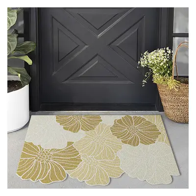 Morden Brown Flowers Novelty Mat Non-slip Entryway Rug 600MM X 900MM