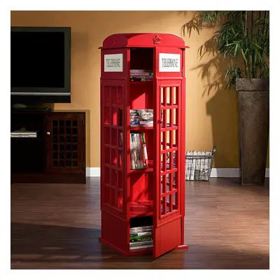 Phone Booth-Shaped Retro Kid's Bookcase England Style