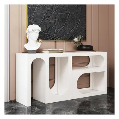 1600mm Modern Arched Console Table White Wooden Entryway Table