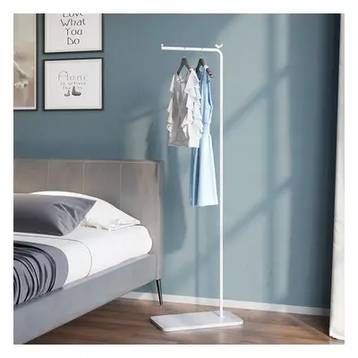 Modern White Corner Clothing Garment Stand with Marble Base