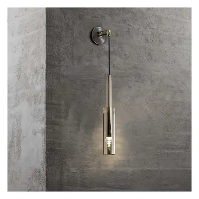 Minimalist Hanging Wall Light 1-Light Clear Armed Sconce Crystal Indoor Wall Lighting