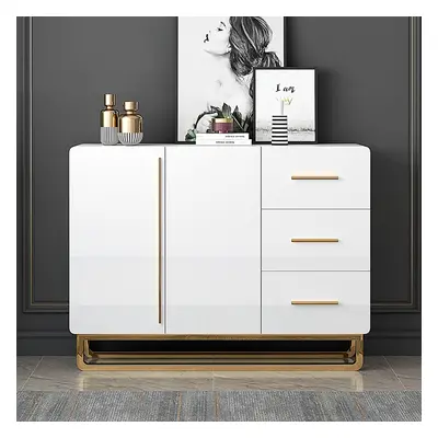 1050mm White Sideboard Nordic Buffet with Doors & Drawers & Adjustable Shelf in Small