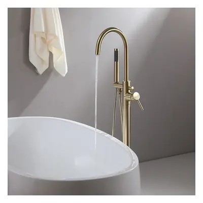 Brewst Freestanding Single Lever Handle Bath Filler Tap with Handshower Solid Brass