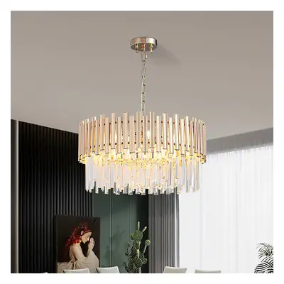 Tierizo Modern 12-Light Tiered Crystal Chandelier with Adjustable Chain in Gold