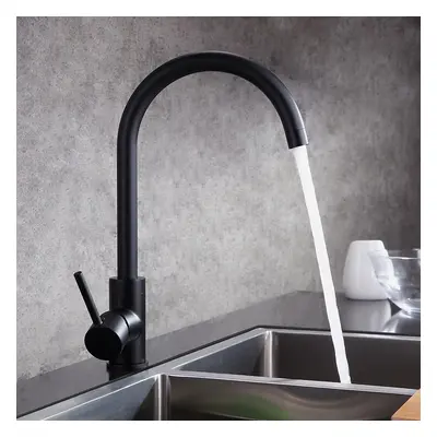 Brewst Gooseneck Single Lever Handle Monobloc Matte Black Kitchen Sink Tap Solid Brass