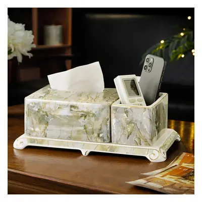 Marble Tissue Box Ceramics Tissue Holder Set