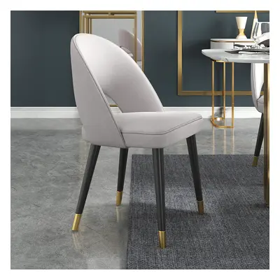 Set of 2 Velvet Dining Chair Upholstered Modern Light Gray Dining Room Chairs