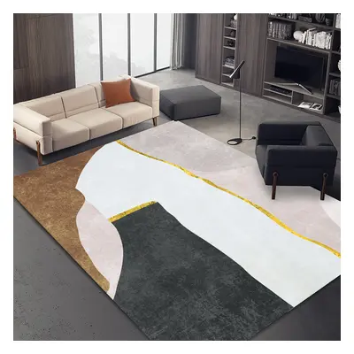 Modern Abstract Geometric Faux Cashmere Area Rug 1500mm x 2400mm For Living Room Bedroom