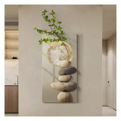 800mm LED Wall Art Japandi Abstract Geometric Acrylic Stone Shape Decor USB Lighting