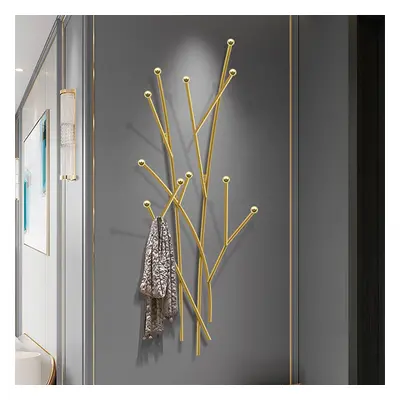 11 Hooks Wall Mounted Coat Racks Iron Entryway Furniture Tree Branch Shape in Gold (310mm)