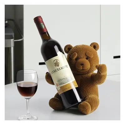 Brown Bear Table Top Wine Rack Countertop Wine Bottle Holder