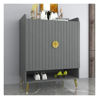 Yellar Nordic Gray Shoe Cabinet 5 Shelves Entryway Shoe Cabinet