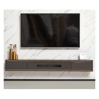 1800mm Grey Smooth TV Stand Postmodern Minimalist Floating Media Console with Storage