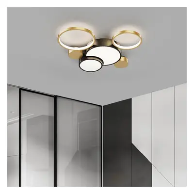 Geometric Flush Mount LED Ceiling Light in Gold & Black