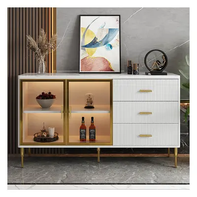 Cofab 1500mm White Sideboard Cabinet Sintered Stone Top Modern Buffet