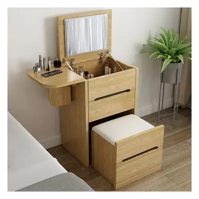 Nordic Flip Top Natural Makeup Vanity Mini with Stool & Mirror