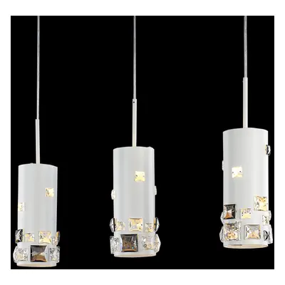 3-Light White Crystal Pendant Light Ceiling Light