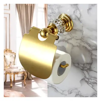 Charles Luxury Wall Mounted Solid Brass Clear Crystal Bathroom Toilet Paper Holder