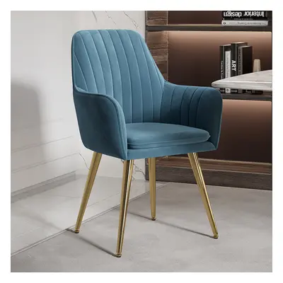 Modern Dining Chair Blue Velvet Upholstered Dining Chairs With Arms (Set of 2)