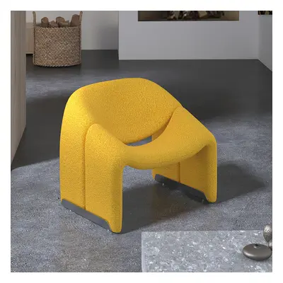 720mm Modern Yellow Boucle Accent Chair Lounge Chair for Living Room