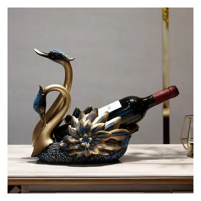 Resin Swan Statue Wine Bottle Holder Table Top Wine Bottle Rack Countertop Wine Rack