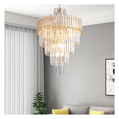 Tierizo Modern Tapered Tiered Crystal Chandelier 12-Light in Gold