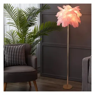 Loftus Pink Feather Rose Gold Floor Lamp Unique Tree Standing Lamp