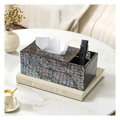 Modern Tissue Box Cover Multifunctional Nightstand Organizer with Remote Control Holder