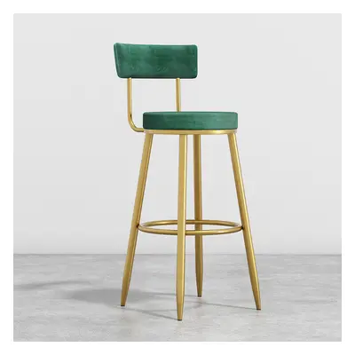 Modern Green Velvet Breakfast Bar Stool Velvet Upholstery with Back Metal Bar Stool for Kitchen 