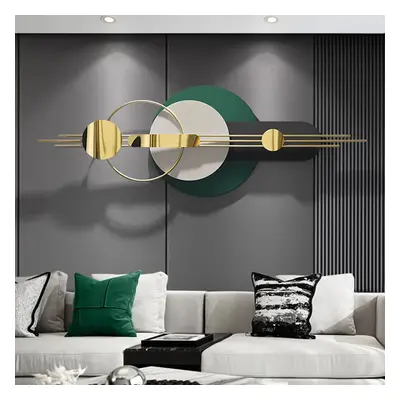 1600mm Modern Metal Wall Decor ,Living Room Bedroom Geometric Wall Art in Gold & Green