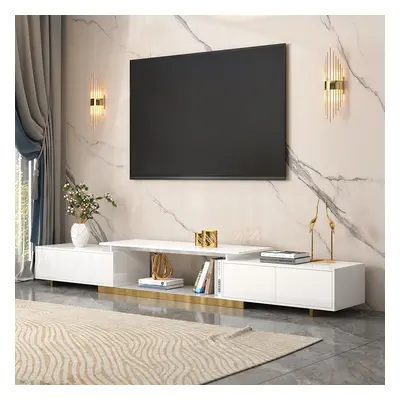 Mordelle Extendable TV Stand with Gold Base & Storage(1600mm-2400mm)