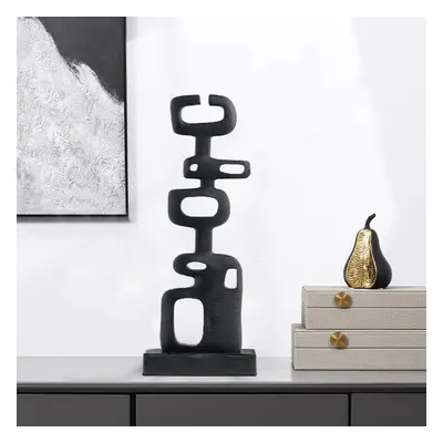 Modern Abstract Resin Sculpture Home Decorative Figurine Desk Decor Art in Black