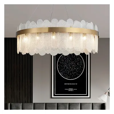 Modern Round 6-Light Tiered Clear Glass Chandelier