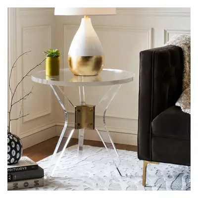 600mm Dia Modern Clear Acrylic End Table Small Round Side Table