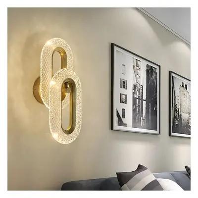 Ovated Brass Wall Sconce Art Deco LED Wall Lighting 2-Light Ring Wall Lamp