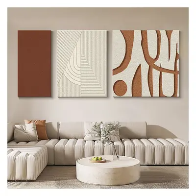 3 Pieces Japandi Abstract 3D Geometric Wall Decor Sculpture Art Set Living Room Bedroom