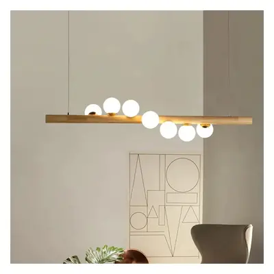 Linearc Modern Linear Pendant Light Glass Globe 7-Light Kitchen Island Light