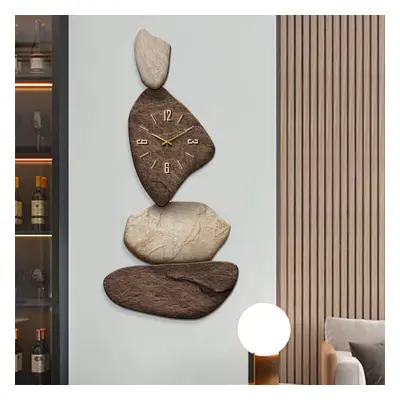 820mm Large Stone Shape Japandi Wall Clock Unique Irregular Home Decor Art Living Room