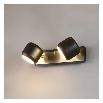 Black LED Adjustable Gold Bath Vanity Light 3-Light Indoor Wall Light