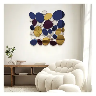 800mm Large Abstract Irregular Colorful Pebble Wall Mirror Decor Art Living Room Bedroom