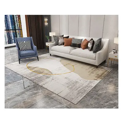 1524mm x 2438mm Modern Beige & Gold Rectangle Area Rug