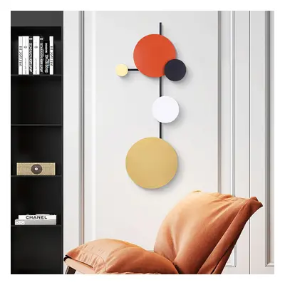 Modern Geometric Round Wall Decor Wall Hanging Metal Art 400mm x 950mm Multi-Colour