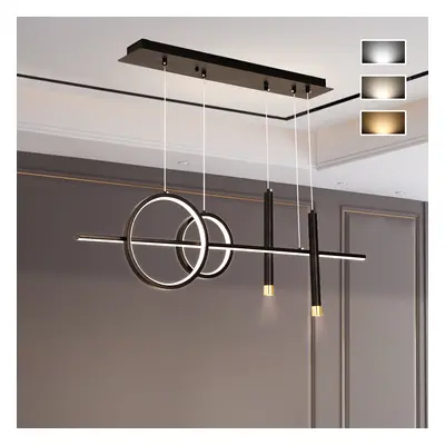 Geometric Kitchen Island Light Metal Pendant Light in Black