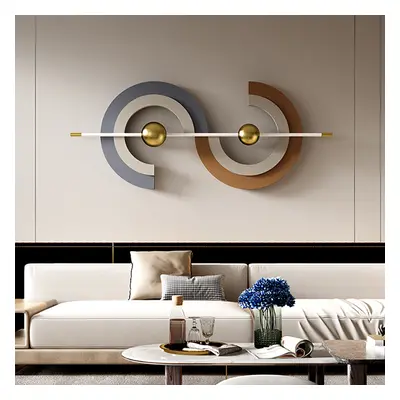 Modern Unique Metal Wall Decor Abstract Creative Wall Art Gray & Gold Living Room