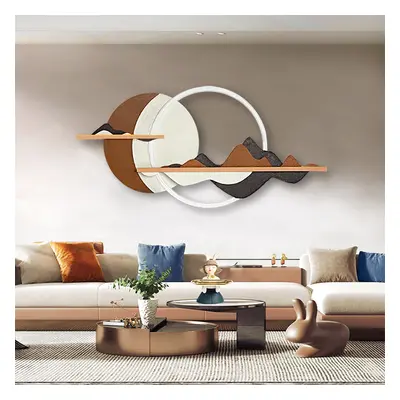 3D Abstract Mountain Wall Decor Modern Geometric Round Painting Art Living Room Bedroom