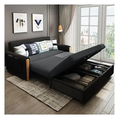 Black Upholstered King Size Daybed with Trundle